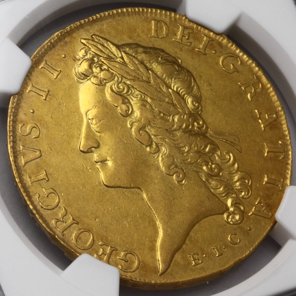 販売実績-イギリス 1729年 ジョージⅡ世 5ギニー金貨 E.I.C. AU53(NGC)-UNIVERSAL COIN
