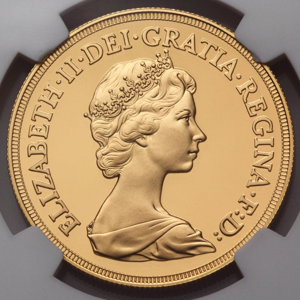 販売実績-イギリス 1982年 エリザベス2世 5ポンド~ハーフソブリン4枚セット PF69UCAM~(NGC)-UNIVERSAL COIN