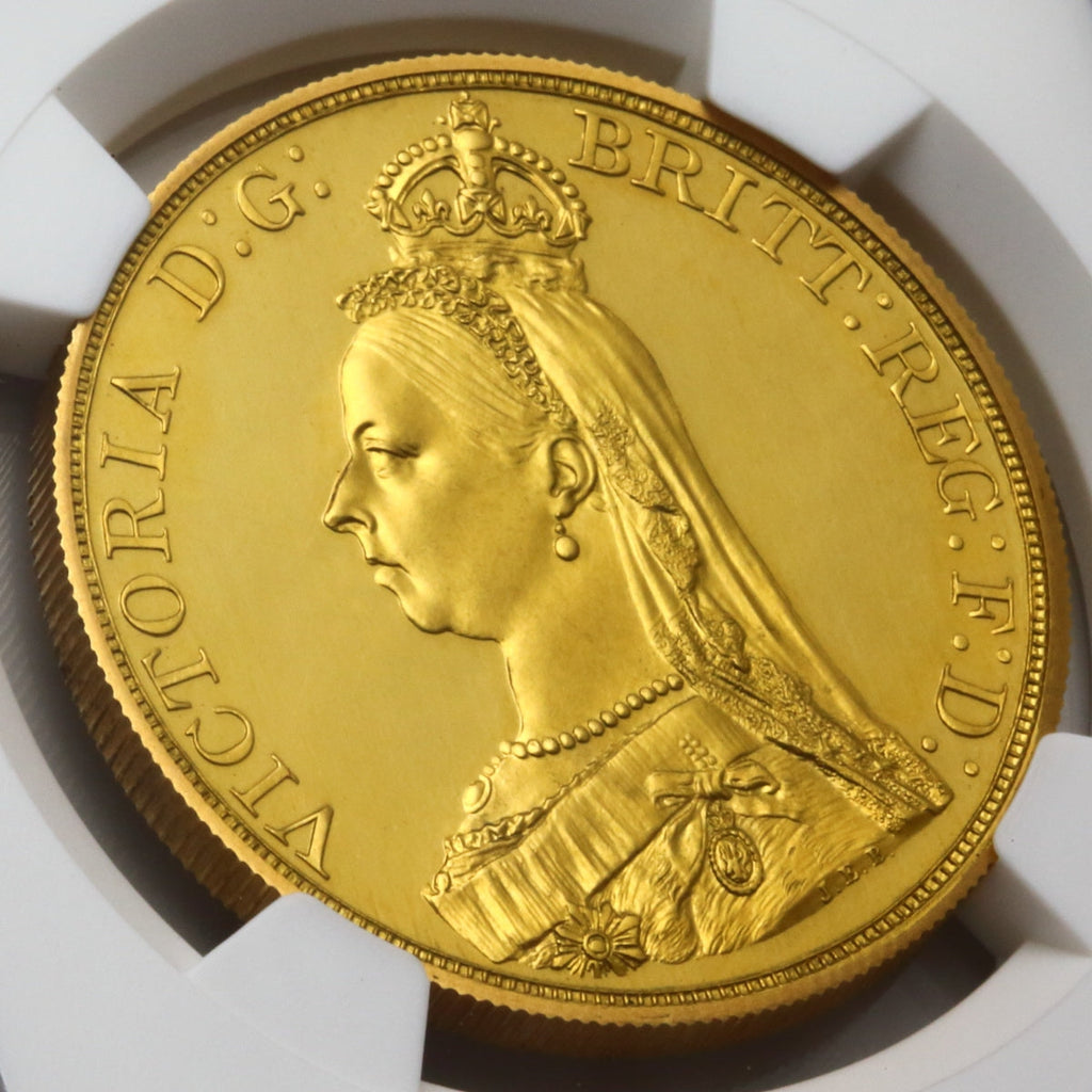 販売実績-イギリス 1887年 ヴィクトリア女王"ジュビリーヘッド" 5ポンド金貨 PF64+UCAM(NGC)-UNIVERSAL COIN
