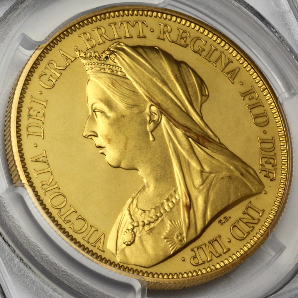 販売実績-イギリス 1893年 ヴィクトリア“ベールドヘッド” 5ポンドプルーフ金貨 PR63DCAM(PCGS)-UNIVERSAL COIN