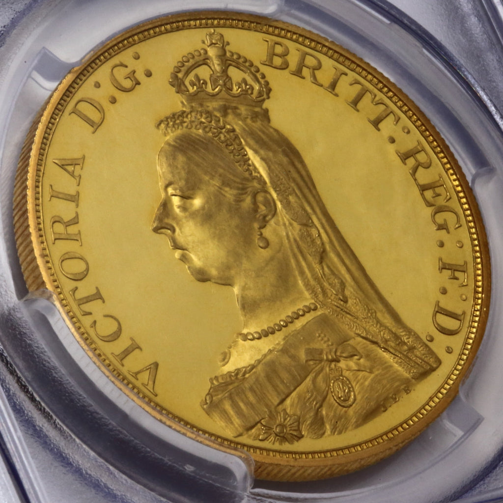 販売実績-イギリス1887年 ヴィクトリア女王"ジュビリーヘッド" 5ポンド金貨 PR64DCAM(PCGS)-UNIVERSAL COIN