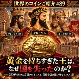 世界のコインご紹介#89:「黄金を持ちすぎた王は、なぜ国を失ったのか?」――2500年前の大富豪クロイソスと、信用を引き継いだキュロス1世