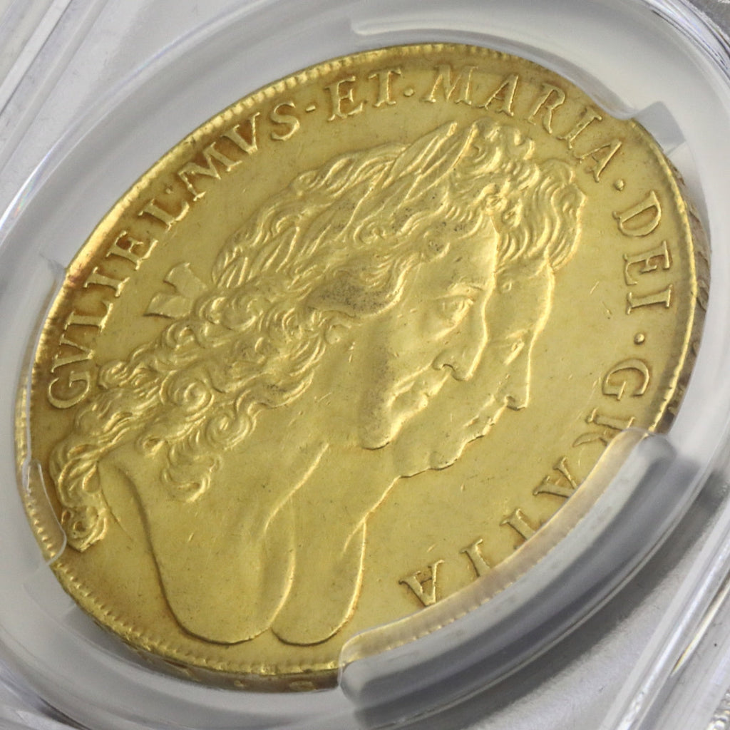 販売実績-イギリス 1691年 ウィリアム&メアリー 5ギニー金貨 AU53-UNIVERSAL COIN