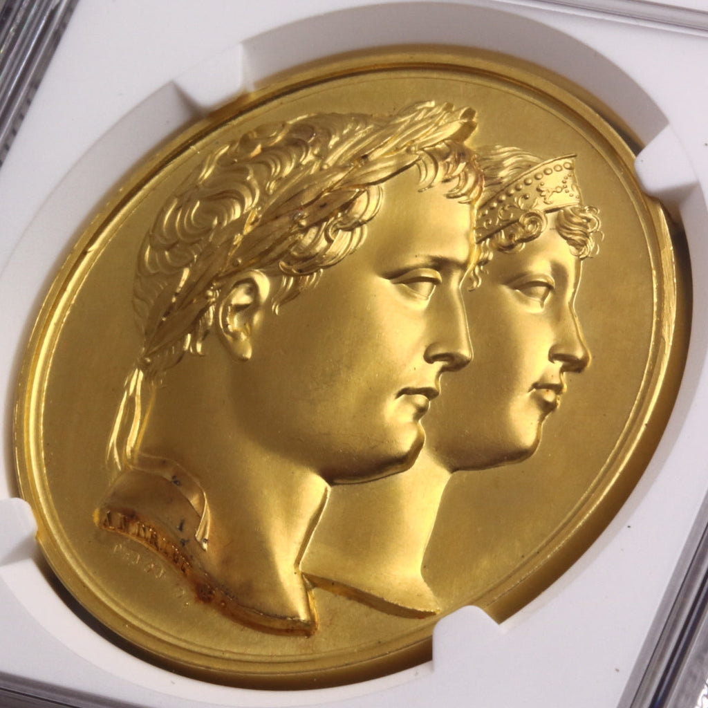 販売実績-フランス 1810年 ナポレオン・ボナパルト/マリア・ルイーザ 婚姻記念 金メダル MS64(NGC)-UNIVERSAL COIN