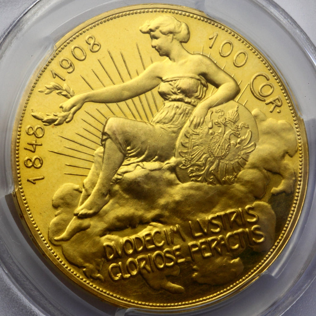 販売実績-オーストリア 1908年 雲上の女神 100コロナプルーフ金貨 PR64CAM(PCGS) 世界最高鑑定-UNIVERSAL COIN