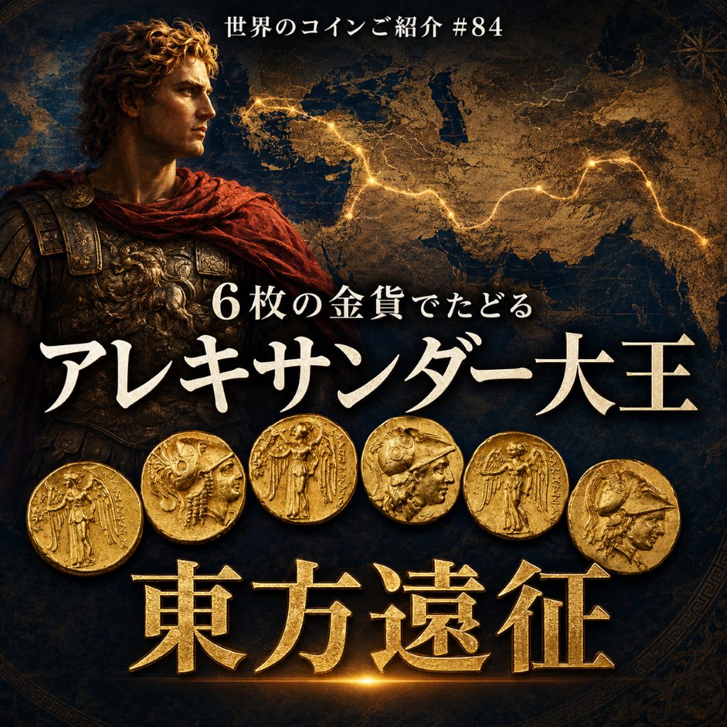 世界のコインご紹介#84:6枚の金貨でたどる、アレキサンダー大王の東方遠征