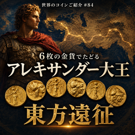 世界のコインご紹介#84:6枚の金貨でたどる、アレキサンダー大王の東方遠征