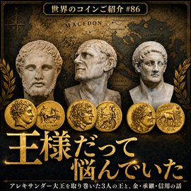 世界のコインご紹介#86:「王様だって悩んでいた」――アレキサンダー大王を取り巻いた3人の王と、金・承継・信用の話