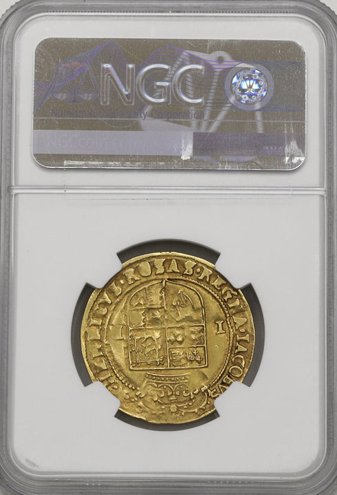 イギリス 1612-13年 ジェームズ1世 2クラウン金貨 AU55:2119532-027