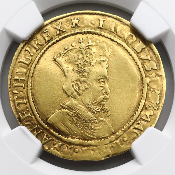 イギリス 1612-13年 ジェームズ1世 2クラウン金貨 AU55:2119532-027