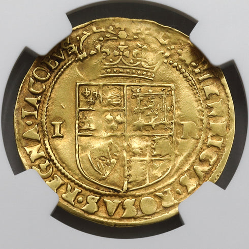 イギリス 1612-13年 ジェームズ1世 2クラウン金貨 AU55:2119532-027