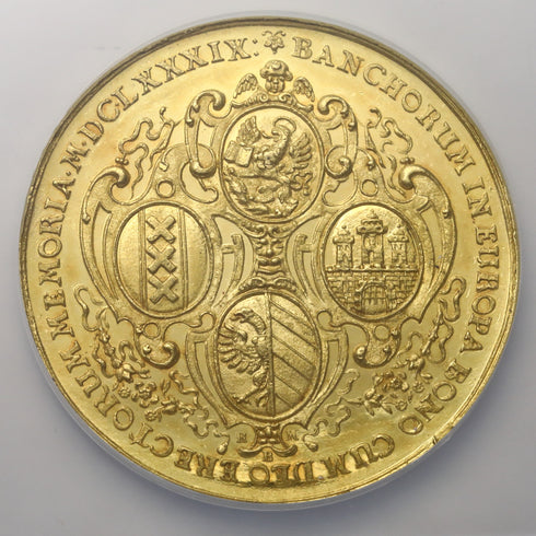 ドイツ 1689年 ハンブルク都市景観 10ダカット金貨(バンクポルトガレッサー) MS63PL:6295584-001