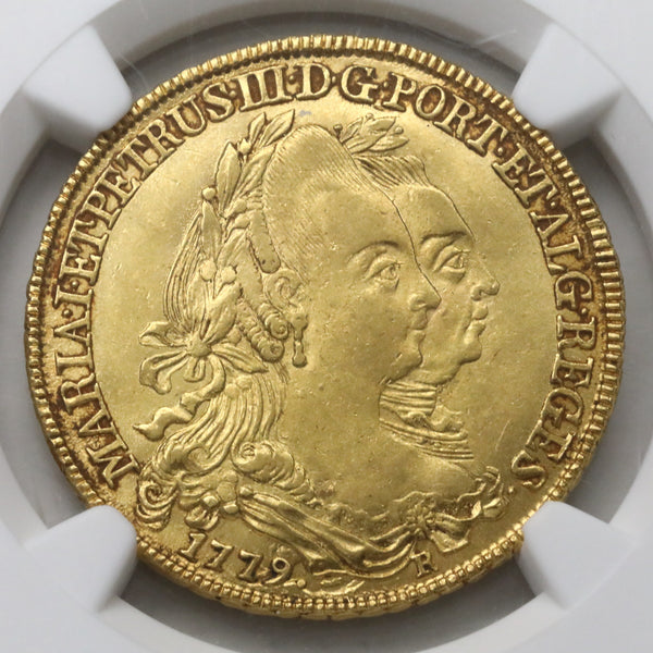 ブラジル 1779年R マリア1世/ペドロ3世 6400レアル金貨 MS62:6327327-008