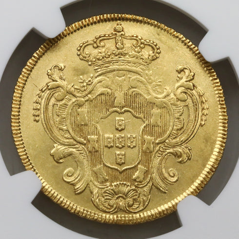 ブラジル 1779年R マリア1世/ペドロ3世 6400レアル金貨 MS62:6327327-008