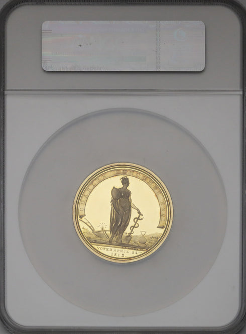 イギリス 1812年 ジョージ3世 農業委員会功労勲章 金メダル PF62UCAM:3941272-011