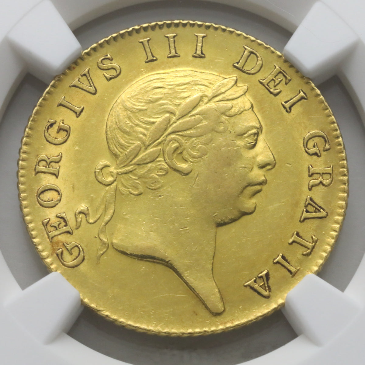 イギリス 1813年 ジョージ3世 ミリタリーギニー金貨 AU58：6768970-009