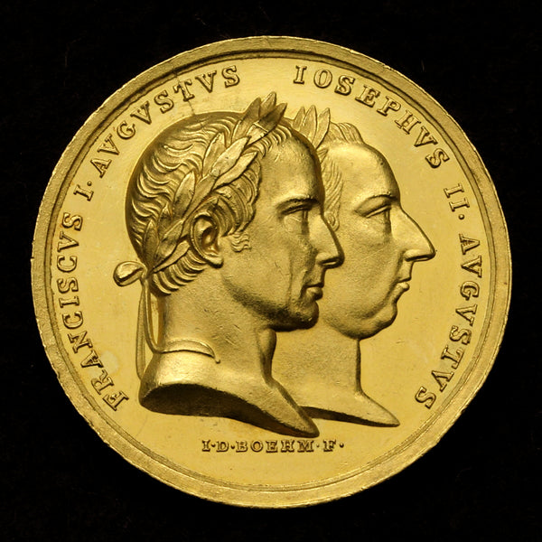 【希少性】★★★★ オーストリア 1824年 フランツ2世 ジョセフィナム軍事アカデミー 金メダル:裸-UNIVERSAL COIN