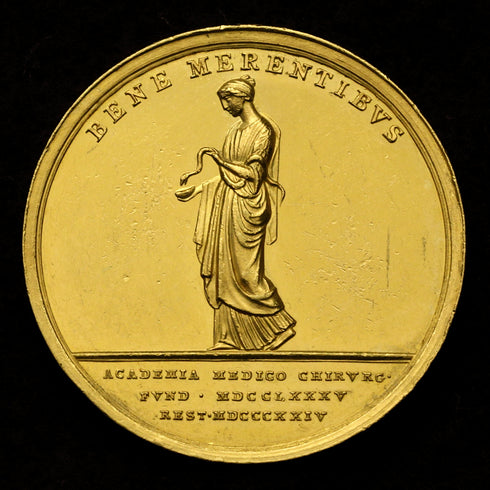 【希少性】★★★★ オーストリア 1824年 フランツ2世 ジョセフィナム軍事アカデミー 金メダル:裸-UNIVERSAL COIN