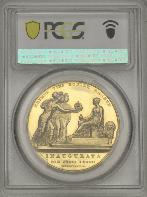 イギリス 1838年 ヴィクトリア女王 戴冠記念 金メダル SP61:50931664