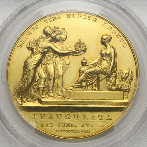 イギリス 1838年 ヴィクトリア女王 戴冠記念 金メダル SP61:50931664