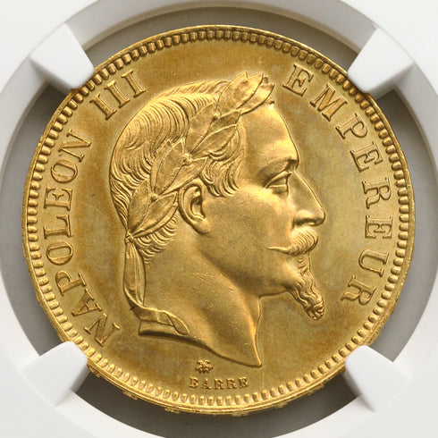 フランス 1862年A ナポレオン3世 100フラン金貨 MS64:4170933-006