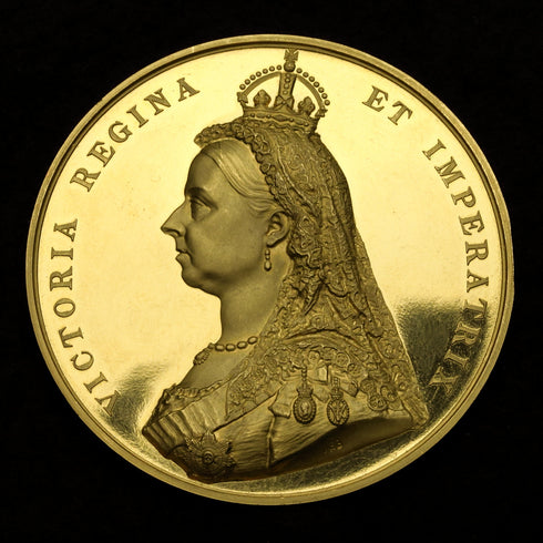 イギリス 1887年 ヴィクトリア女王 即位50周年記念 金メダル 裸