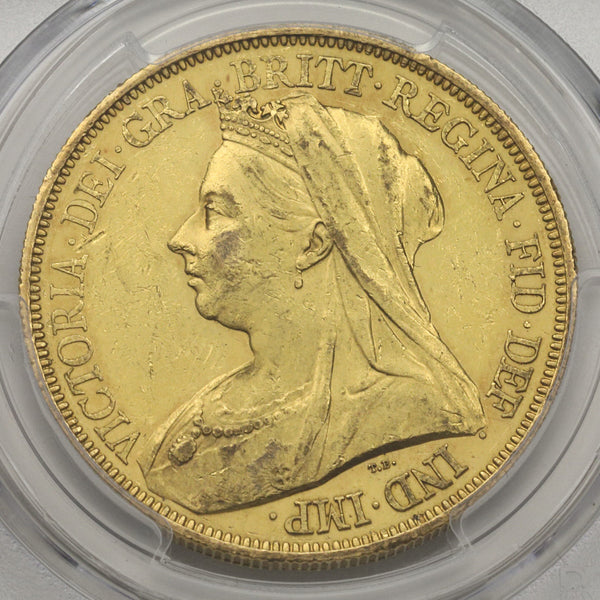 イギリス 1893年 ヴィクトリア女王"ヴェールヘッド" 5ポンド金貨 AU58:43079953