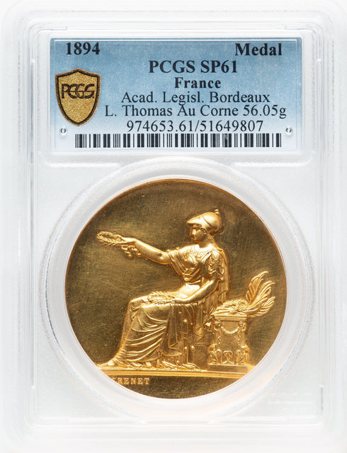 フランス 1894年 ボルドー大学法学法学部 金メダル SP61:51649807