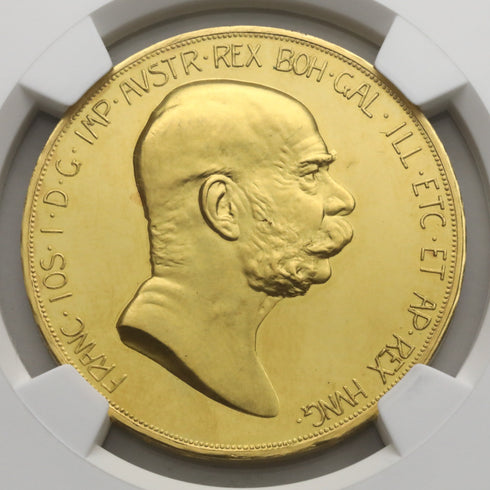 オーストリア 1908年 雲上の女神 100コロナ金貨 PF62CAM:3993157-001