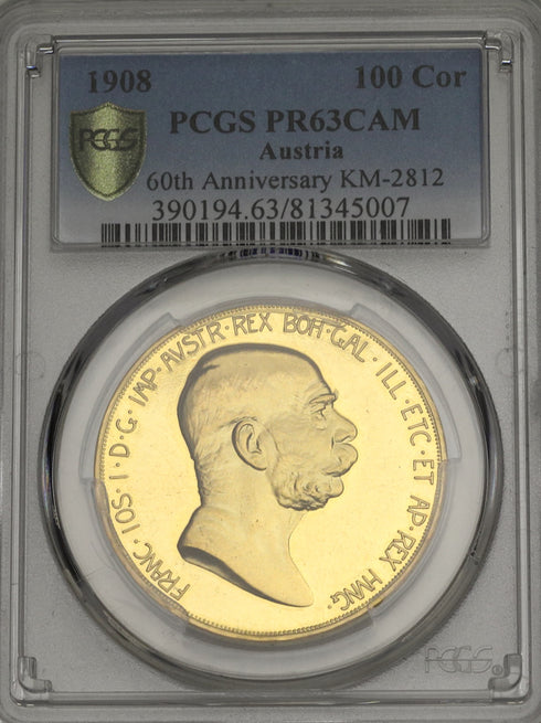 オーストリア 1908年 雲上の女神 100コロナ金貨 PF63CAM:81345007