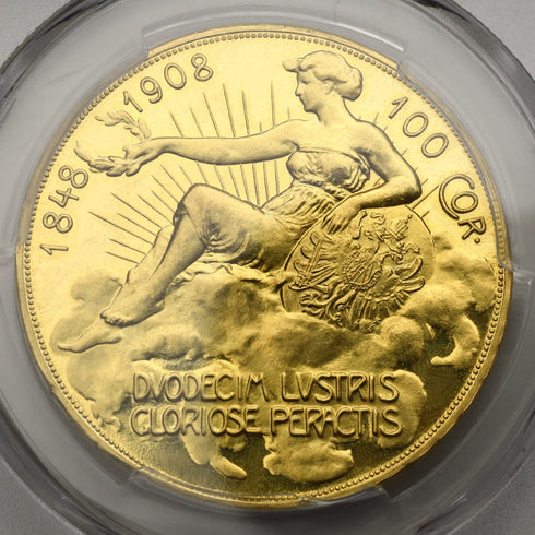 オーストリア 1908年 雲上の女神 100コロナ金貨 PF63CAM:81345007