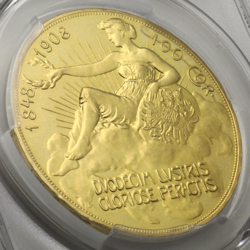 オーストリア 1908年 雲上の女神 100コロナ金貨 PF63CAM:81345007