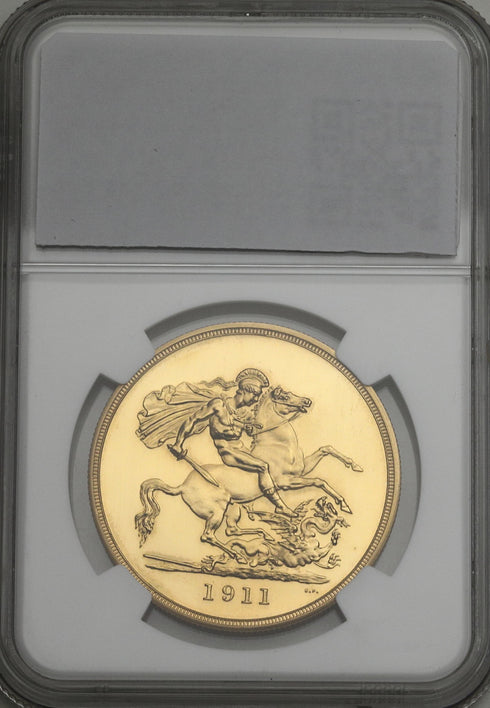 イギリス 1911年 ジョージ5世 5ポンド金貨 PF65CAM:4789750-004