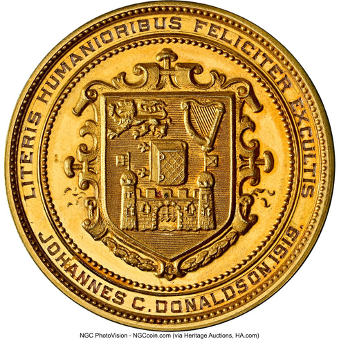 イギリス 1919年 エリザベス1世 ダブリン大学 トリニティ・カレッジ 金メダル MS64PL:8523318-002