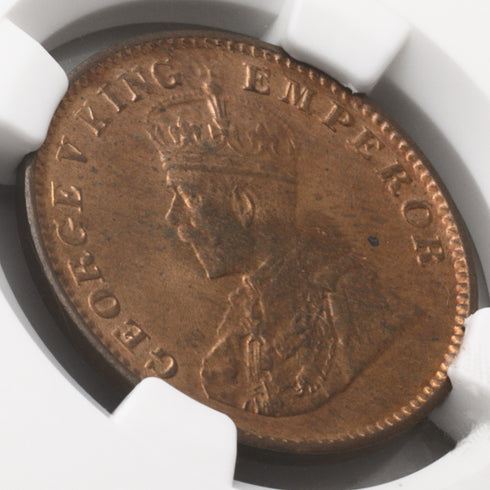 イギリス領インド 1936年C ジョージ5世 1/4アンナ銅貨 MS65RD:3500236-030