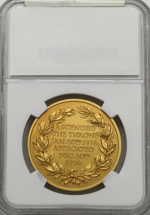 イギリス 1936年 エドワード8世 退位記念 金メダル MS66:3892955-005