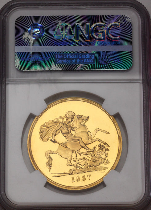 イギリス 1937年 ジョージ6世 5ポンド金貨 PF65UCAM:4492502-001