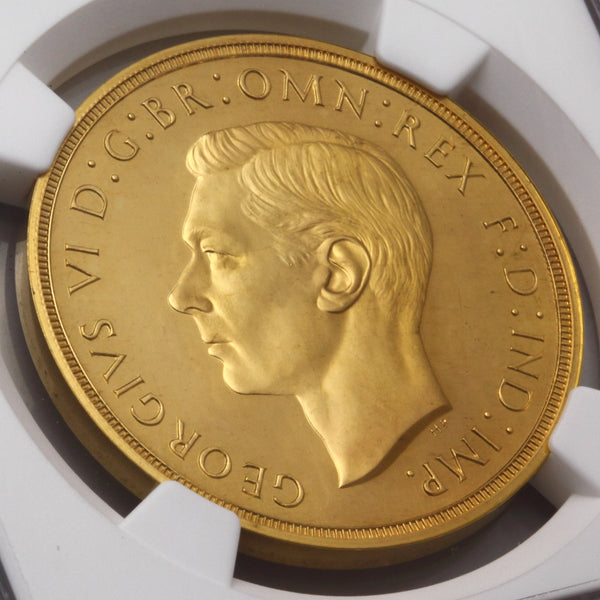 イギリス 1937年 ジョージ6世 5ポンド金貨 PF65UCAM:4492502-001