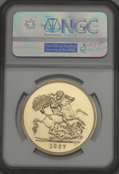 【希少性】★★★ イギリス 1937年 ジョージ6世 5ポンド金貨 PF65:4425305-006-UNIVERSAL COIN