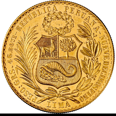 ペルー 1951年 女神座像 100ソル金貨 MS60:8662804-002