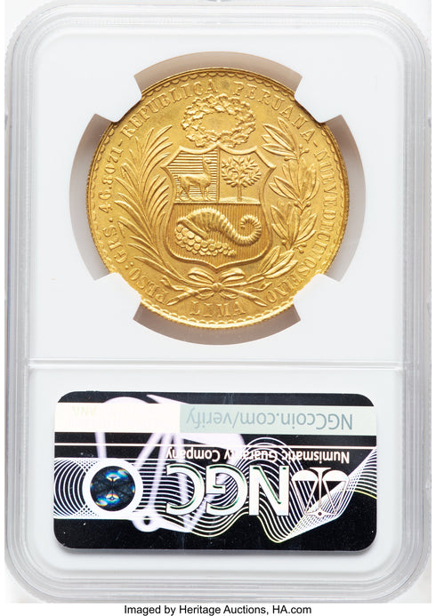 ペルー 1951年 女神座像 100ソル金貨 MS63:8242907-002