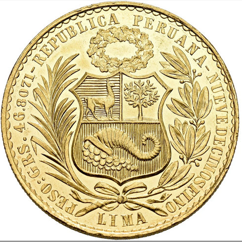 ペルー 1951年 女神座像 100ソル金貨 裸:未鑑定