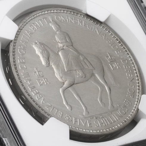 イギリス 1953年 エリザベス2世 戴冠記念 クラウン銀貨 PF66:6381536-001