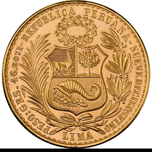 ペルー 1959年 女神座像 100ソル金貨 MS63:8662806-002