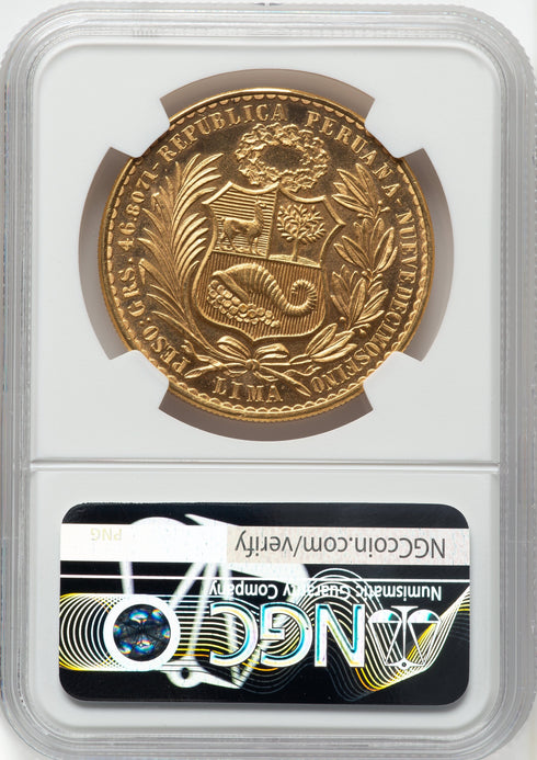 ペルー 1959年 女神座像 100ソル金貨 MS63:8662806-002