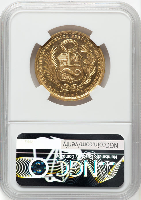 ペルー 1959年 女神座像 50ソル金貨 MS65:8662806-017