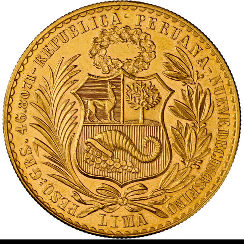 ペルー 1960年 女神座像 100ソル金貨 AU Details:8662804-008