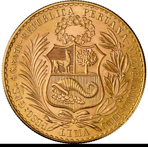 ペルー 1961年 女神座像 100ソル金貨 MS64:8662804-007