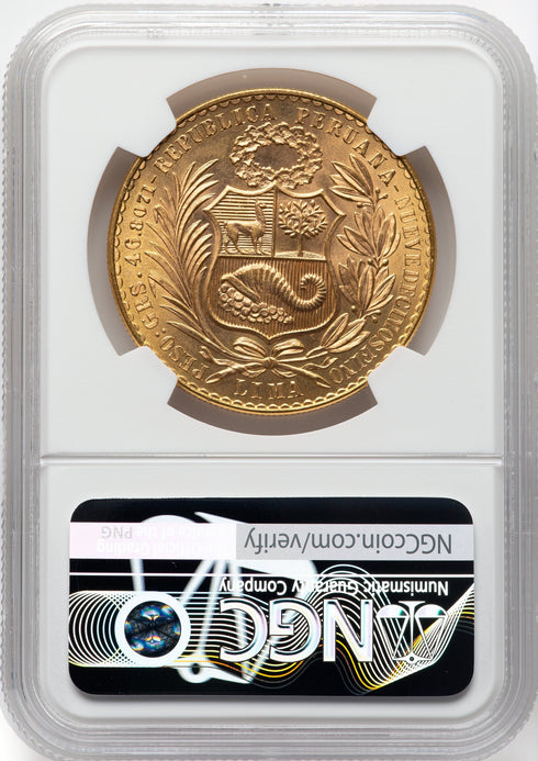 ペルー 1961年 女神座像 100ソル金貨 MS64:8662804-007