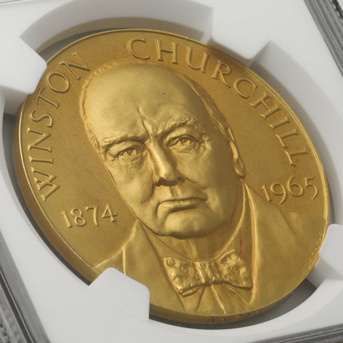 イギリス 1965年 ウィンストン・チャーチル 追悼記念 金メダル MS68:8221066-009